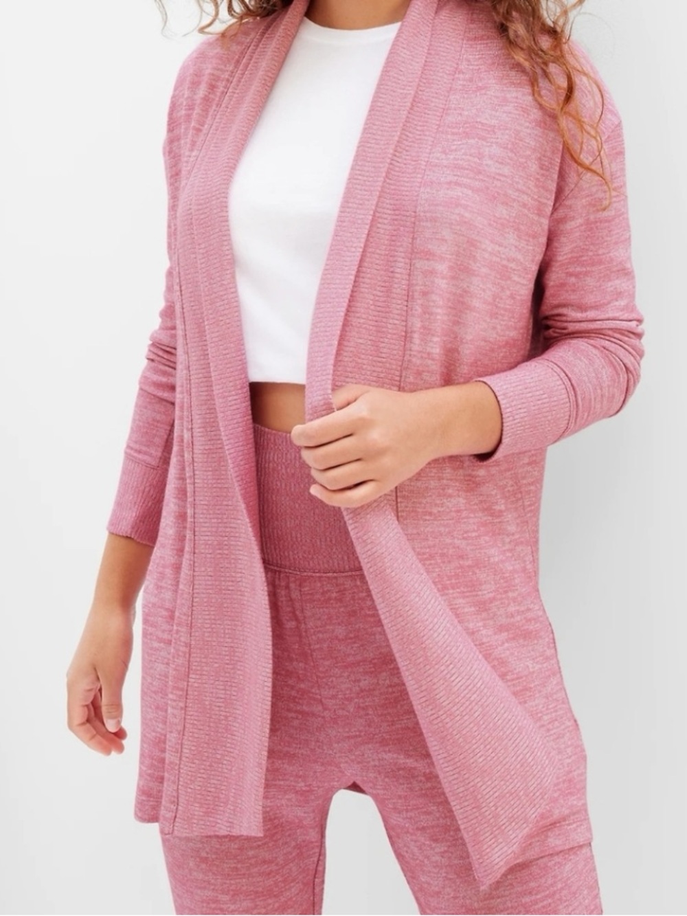 GAP Softspun‎ Long Open Front Cardigan in Rosetta
